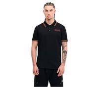 Lonsdale Herren Poloshirt Normale Passform TURSDALE, Black/Oxblood/Yellow, L