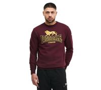 Lonsdale Herren Rundhals-Sweatshirt LAWINS – Normale Passform – Oxblood/Yellow/Black 3XL