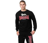 Lonsdale Herren Rundhals Sweatshirt Normale Passform LAWINS Black/Red/Grey XXL, 117463
