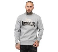 Lonsdale Herren Rundhals Sweatshirt Normale Passform LAWINS Marl Grey/Black/Grey S