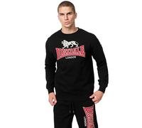 Lonsdale Herren Rundhals Sweatshirt Normale Passform LAWINS Black/Red/Grey XXL, 117463