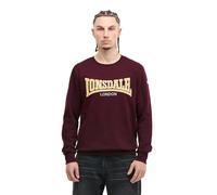 Lonsdale Herren Rundhals Sweatshirt schmale Passform Berger LP181 3XL, Oxblood/Yellow