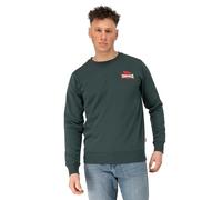 Lonsdale Men's Herren Rundhals schmale Passform LYMPSTONE Sweatshirt, Bottle Green/Red/Ecru, M