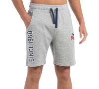Lonsdale Herren Shorts Normale Passform SKAILL, Marl Grey/Navy/Red, S, 117565
