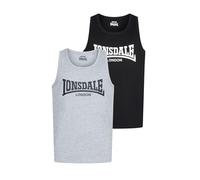Lonsdale Averham Sleeveless T-shirt 2 Units Schwarz,Grau S Mann