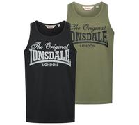 Lonsdale Moston Sleeveless T-shirt 2 Units Grün 2XL Mann