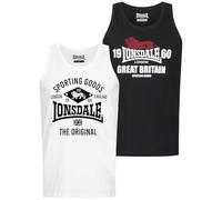 Lonsdale Herren Tanktop Biggin Doppelpack Schwarz/Weiß Größe 4XL