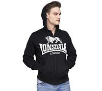 Lonsdale Kapuzensweatjacke KRAFTY – Slim Fit, mit Kapuze und Reißverschluss – Schwarz S Herren
