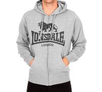 Lonsdale Herren Sweatshirt Sweatshirt Slim Fit Hooded Zip Krafty grau (steingrau) XX-Large
