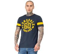 Lonsdale Herren T-Shirt Normale Passform ASKERSWELL L, Navy/Yellow