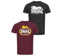 T-Shirt LONSDALE "ECCLAW", Herren, Gr. L (52/54), rot (weinrot, schwarz), Single Jersey, Obermaterial: 60% Baumwolle, 40% Polyester, Rundhals, Shirts T-Shirt (74521825-L) weinrot, schwarz
