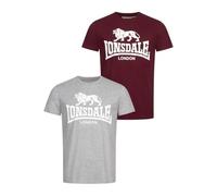 Lonsdale Herren T-Shirt Normale Passform Doppelpack Kelso | Weiche gekämmte Baumwolle,bequeme reguläre Passform, kurze Ärmel,Zwei verschiedene Looks für das Wochenende,Reisen & Freizeit