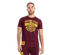 Lonsdale Herren T-Shirt Normale Passform GRUTING, Oxblood/Yellow, 3XL, 117527