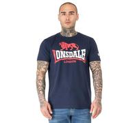 Lonsdale Herren T-Shirt Normale Passform Lion Two Tone Navy/Red/White XL