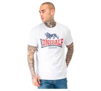 Lonsdale Herren T-Shirt Normale Passform Lion Two Tone White/Navy/Red L