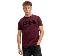 Lonsdale Herren T-Shirt LL008 One Tone – Oxblood/Black – Größe L – 100% Baumwolle