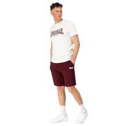 Lonsdale Herren T-Shirt & Shorts Set normale Passform MOY 3XL, Ecru/Oxblood