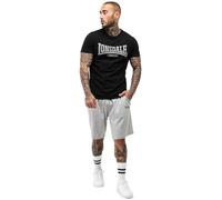 Lonsdale Herren T-Shirt & Shorts Set normale Passform MOY M, Black/Marl Grey