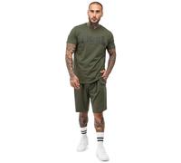 Lonsdale Herren T-Shirt & Shorts Set normale Passform MOY S, Olive/Black