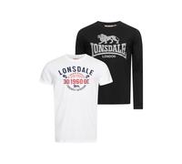 Lonsdale Herren T-Shirt und Langarmshirt Normale Passform Doppelpack FINTONA