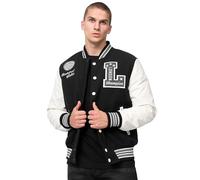 Lonsdale Collegejacke Waterstein Herren Schwarz Größen S, M, L, XL, 2XL, 3XL