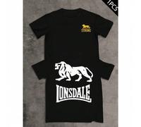 Lonsdale Lion Graphic T-Shirt, Herren T-Shirt mit beidseitigem Aufdruck, modischer lässiger Rundhalsausschnitt, 220 g/m² Baumwolle (1 Stück)