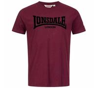 Lonsdale Herren T-Shirt LL008 One Tone – Oxblood/Black – Größe L – 100% Baumwolle
