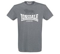 Lonsdale Herren T-Shirt Gargrave normale Passform Marl Stone Anthrazit XXL
