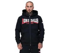 Kapuzensweatjacke LONSDALE "GARRIGILL", Herren, Gr. XL, schwarz, weiß, rot, Obermaterial: 60% Baumwolle, 40% Polyester, Sweatjacken (46821225-XL) schwarz, weiß, rot
