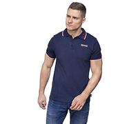 Lonsdale Poloshirt Lion Herren schmale Passform Dunkelblau/Dunkelrot Größe S