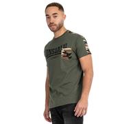 Lonsdale T-Shirt Huxter Kurzarm 60% Baumwolle/40% Polyester Oliv/Schwarz Größe L