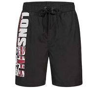 Lonsdale London Men's CARNKIE Shorts, Black/Red/White, XXL