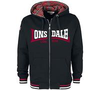 Lonsdale Reißverschlusspullover Nateby Schwarz – 80% Baumwolle, 20% Polyester – Größe XL