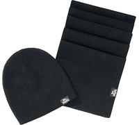 Lonsdale Strickmütze LEAFIELD, Set aus Schal undMütze Einheitsgröße schwarz Herren Wintermützen Mützen Accessoires Einheitsgröße schwarz