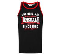 Lonsdale Male-Adult Andover Singlet, Black/Red/White, XXL EU
