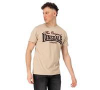 Lonsdale Herren-T-Shirt Cotha Sand/Schwarz/Rot XXL EU
