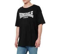 Lonsdale Male-Adult Fulwood T-Shirt, Black/White, Large