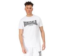 Lonsdale Male-Adult Fulwood T-Shirt, White/Black, Large
