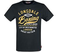 Lonsdale Mens HALESWORTH T-Shirt, Black, Extra Large