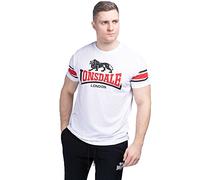 Lonsdale Men's HEMPRIGGS T-Shirt, White/Black/Red, L