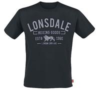 Lonsdale Men's PAPIGOE T-Shirt, Black/Grey, L