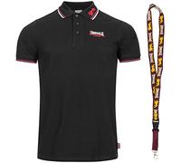 Lonsdale Poloshirt - Polohemd - Herren Hemd - Kurzarm Shirt - Limited Schluesselband (Lion Black, M)