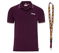 Lonsdale Poloshirt - Polohemd - Herren Hemd - Kurzarm Shirt - Limited Schluesselband (Lion Oxblood, M)