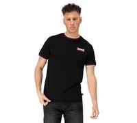 T-Shirt LONSDALE "QUIN", Herren, Gr. M, bunt (schwarz, rot, weiß), Obermaterial: 100% Baumwolle, sportlich, Shirts (84519914-M) schwarz, rot, weiß