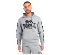 Lonsdale Herren Kapuzensweatshirt Scousburgh – Normale Passform – Marl Grey/Black/White – L