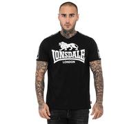 Lonsdale Herren T‑Shirt Stour Kurzarm Schwarz/Weiß XXL
