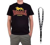 Lonsdale T-Shirt - Herren Shirts - Männer Tshirt - Kurzarm Shirt - Limited Schlüsselband (3XL, 20black)