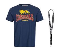 Lonsdale T-Shirt - Herren Shirts - Männer Tshirt - Kurzarm Shirt - Limited Schlüsselband (XL, 20navy)