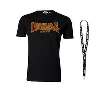 Lonsdale T-Shirt - Herren Shirts - Männer Tshirt - Kurzarm Shirt - Limited Schlüsselband (XL, Black)