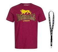 Lonsdale T-Shirt - Herren Shirts - Männer Tshirt - Kurzarm Shirt - Limited Schlüsselband (XXL, 20oxblood)